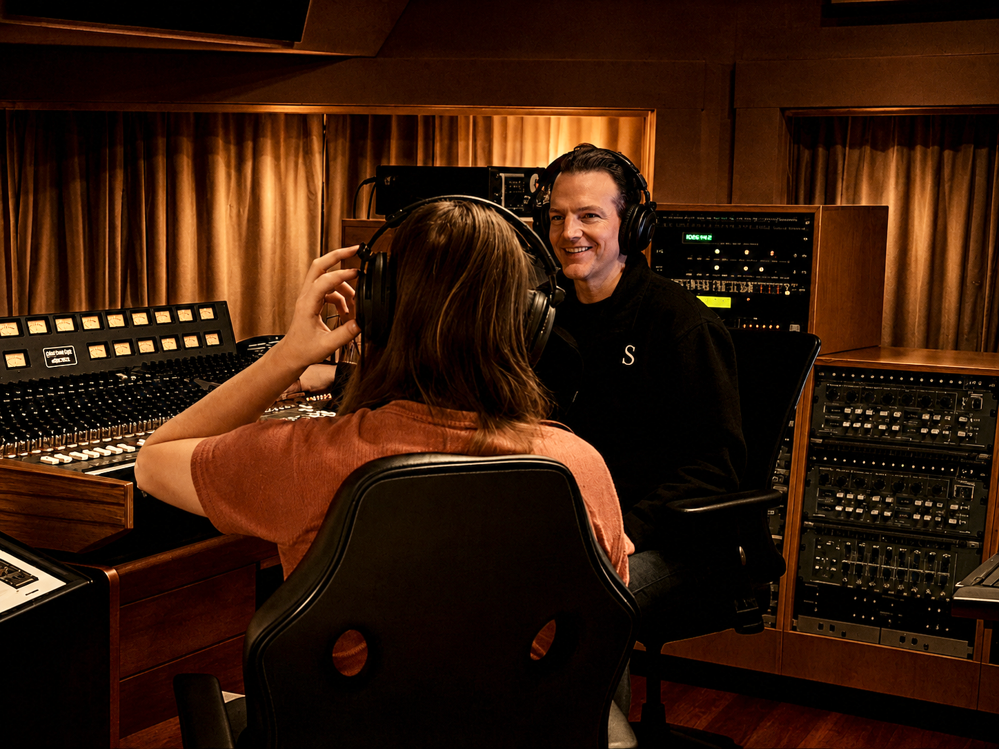 Production session in the control room
